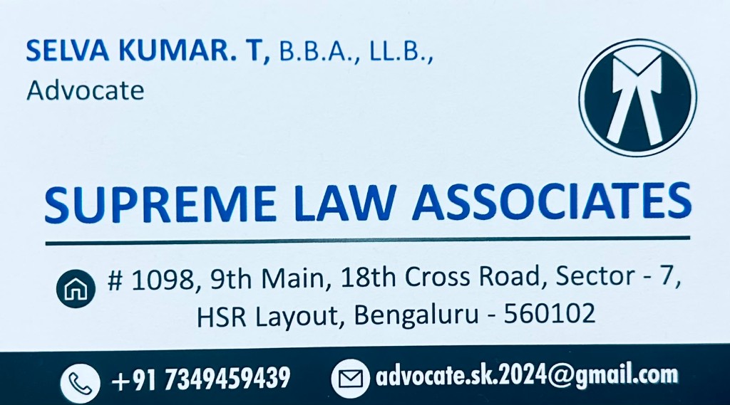 Supreme Law Associates business card